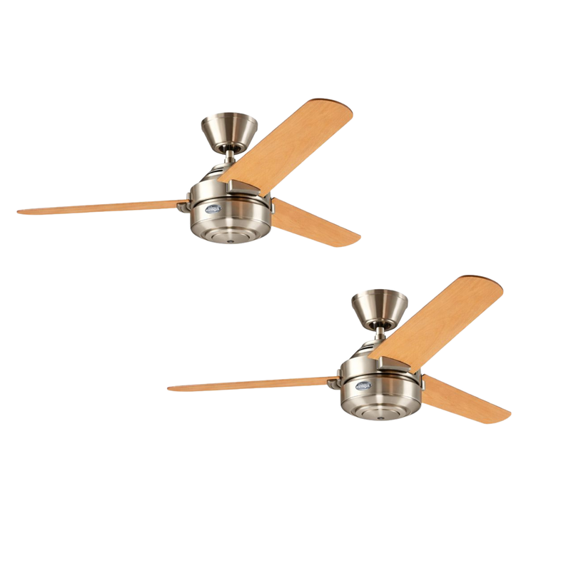 PACK X2 VENTILADOR DE TECHO HUNTER CARRERA NIQUEL 52