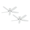 PACK X2 VENTILADOR DE TECHO HUNTER BUILDER ELITE BLANCO 52