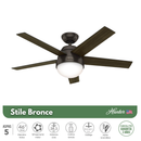 VENTILADOR DE TECHO HUNTER STILE BRONCE 46