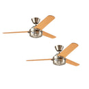 PACK X2 VENTILADOR DE TECHO HUNTER CARRERA NIQUEL 52