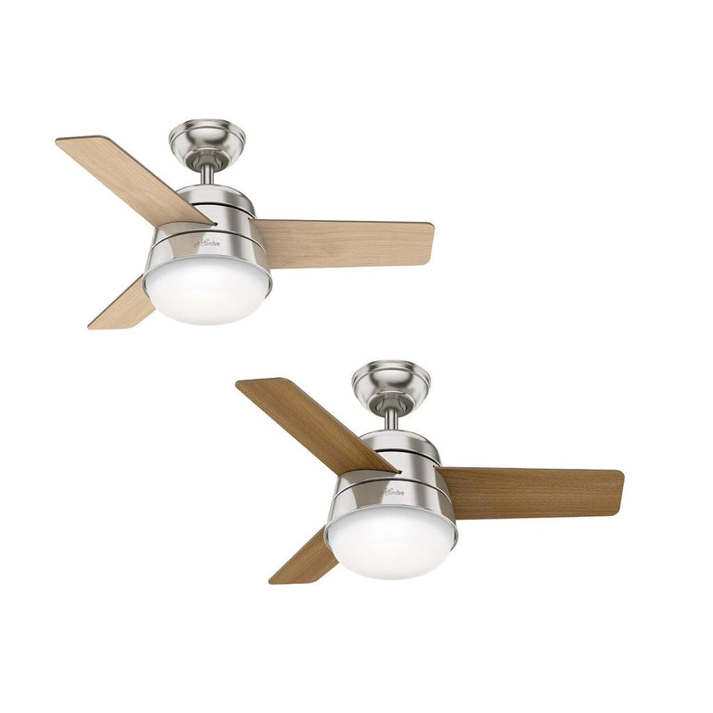 PACK X2 VENTILADOR DE TECHO HUNTER FINLEY NIQUEL 36