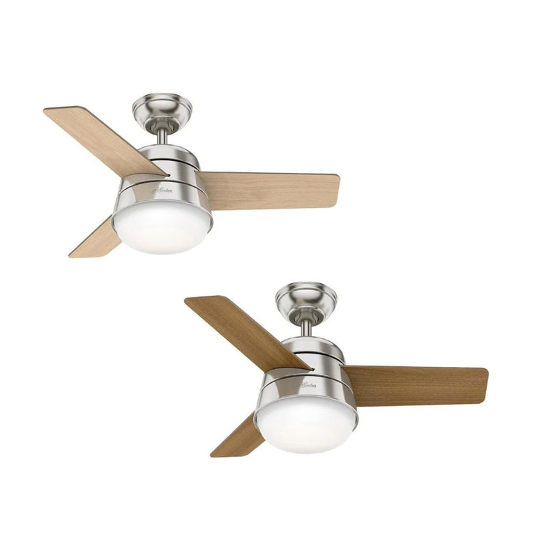 Pack 2 Ventilador Techo Hunter Finley 36 Silencioso Niquel