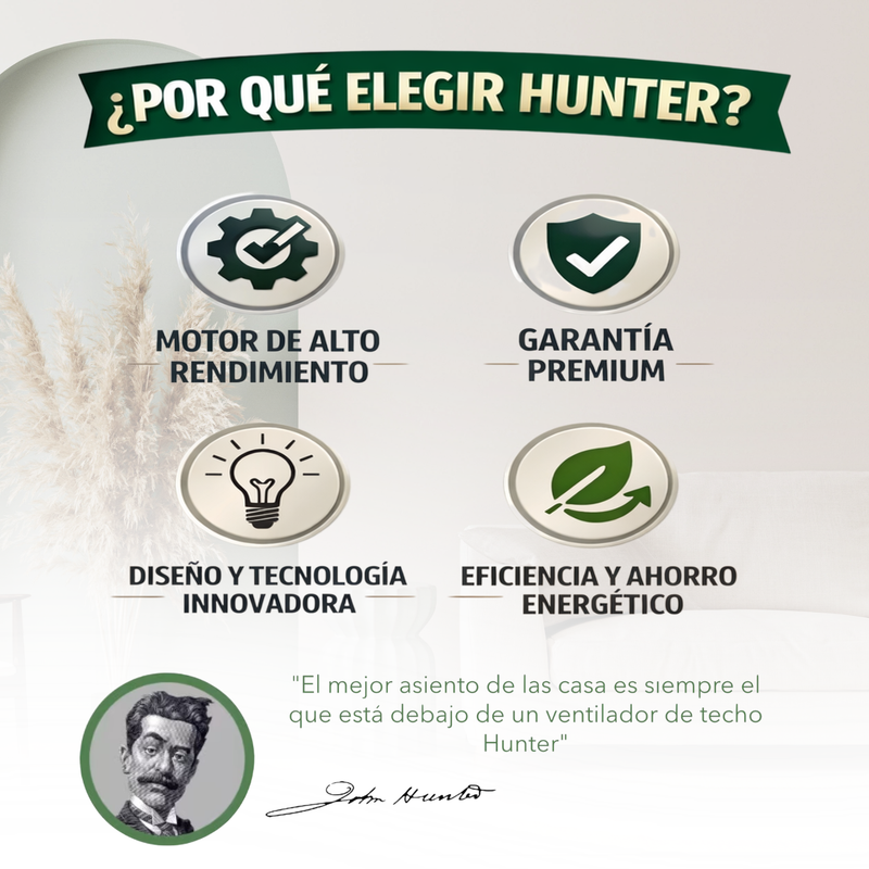 PACK X2 VENTILADOR DE TECHO HUNTER STILE BRONCE 46