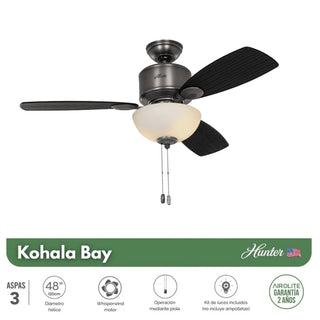 Ventilador de Techo Hunter Builder’s Deluxe 52" Con Luz