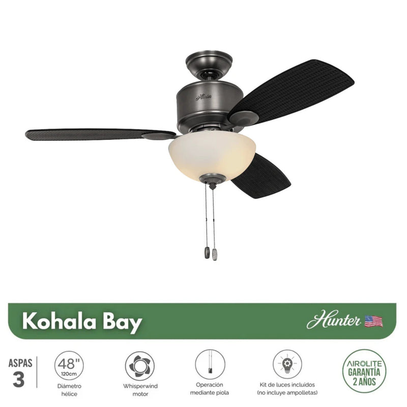PACK X2 VENTILADOR DE TECHO HUNTER KOHALA BAY 48