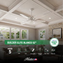 PACK X2 VENTILADOR DE TECHO HUNTER BUILDER ELITE BLANCO 52