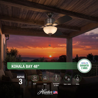 PACK X2 VENTILADOR DE TECHO HUNTER KOHALA BAY 48